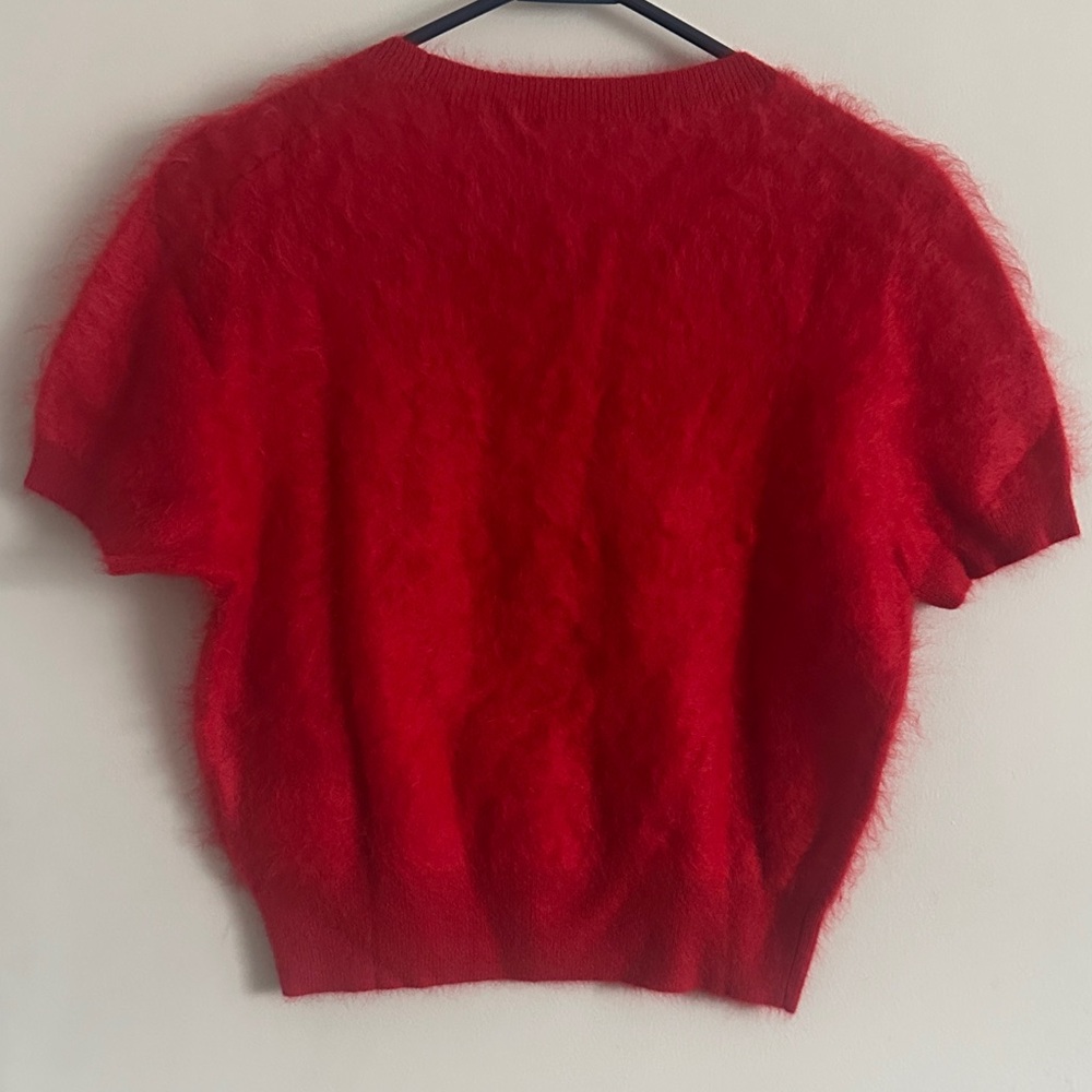 J. Crew Cashmere Brushed Red Short Sleeve Sweater - Picture 4 of 4